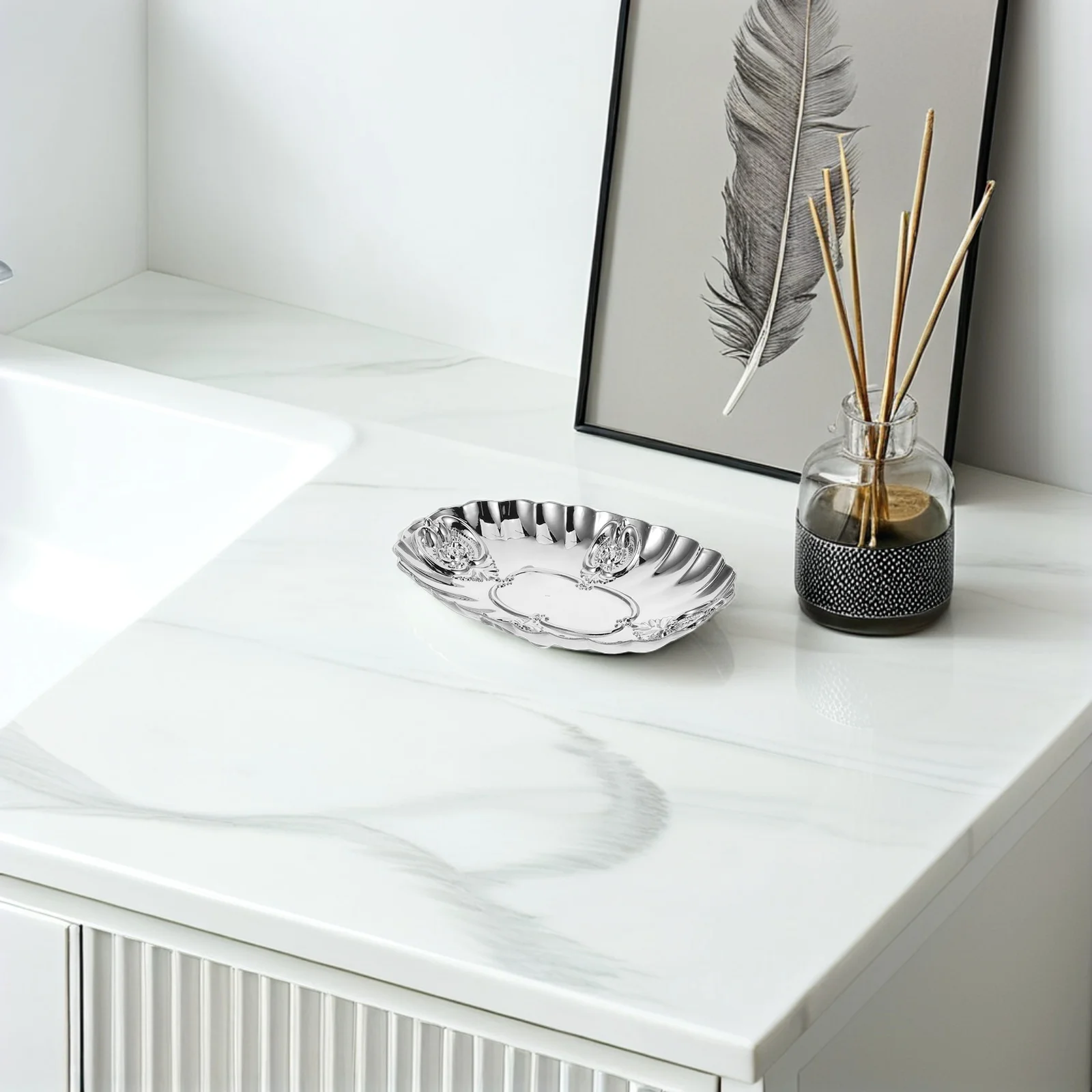 European Jewelry Tray Trinket Plate Bedside Organizer Holders Dresser Iron Vanity 
European Jewelry Tray Trinket Plate Bedside Organizer Holders Dresser Iron Vanity