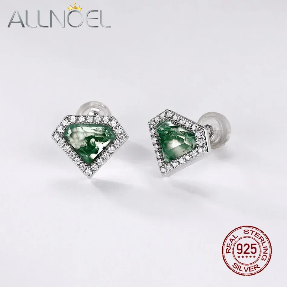 ALLNOEL 925 Sterling Silver Stud Earrings for Women 6*8mm Moss Agate Triangle Shield Unique Temperament Fine Jewelry Gifts
ALLNOEL 925 Sterling Silver Stud Earrings for Women 6*8mm Moss Agate Triangle Shield Unique Temperament Fine Jewelry Gifts