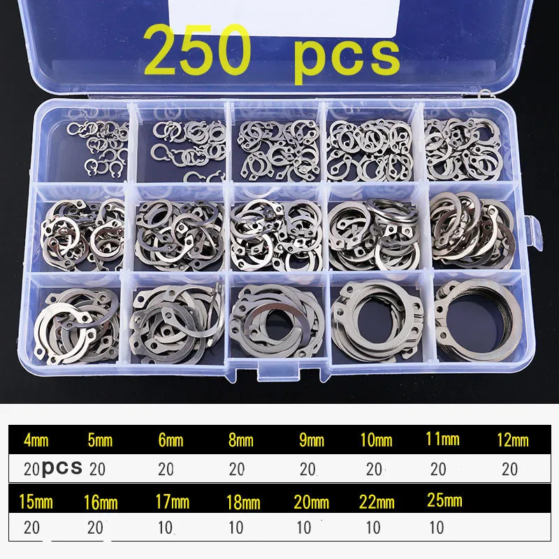 Shaft snap ring stainless steel 304 shaft retaining ring / shaft stop / snap ring / gasket / shaft snap ring 4-25 set
Shaft snap ring stainless steel 304 shaft retaining ring / shaft stop / snap ring / gasket / shaft snap ring 4-25 set