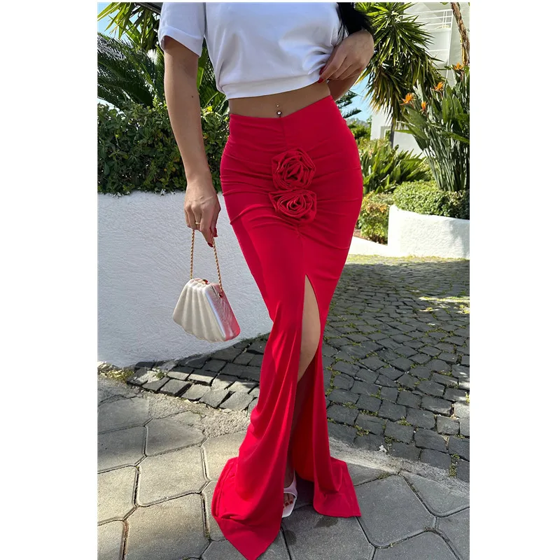 Rose Red Elegant Long Skirts Women Sexy Slim Bodycon Split Solid Vintage Y2K Cheap Clothes Beach High Waist Flower Skirt Woman
Rose Red Elegant Long Skirts Women Sexy Slim Bodycon Split Solid Vintage Y2K Cheap Clothes Beach High Waist Flower Skirt Woman