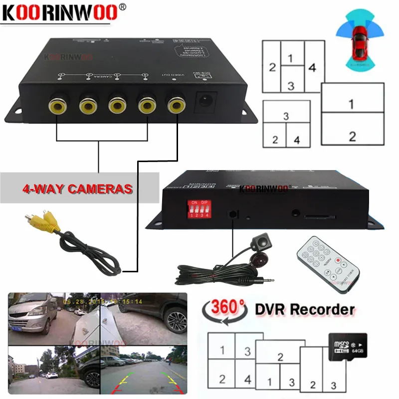 OOWLIVEE Car DVR Recorder 360 Parking 4 Ways Video Switch Combiner Box Support Left/Right/Front/Rear view Camera For DVD Monitor
OOWLIVEE Car DVR Recorder 360 Parking 4 Ways Video Switch Combiner Box Support Left/Right/Front/Rear view Camera For DVD Monitor