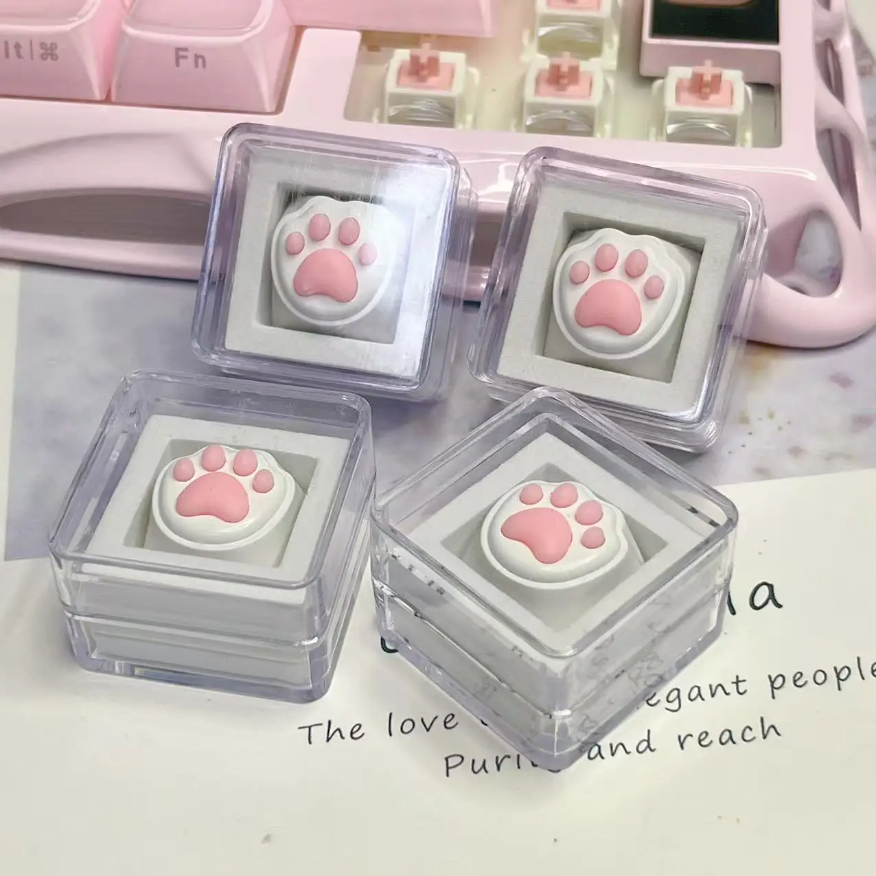 Cute Soft Cat Claw Keycap Soft Silicone Girl Pink Meat Pad Simulation Touch Cross Axis Universal Mechanical Keyboard Keycap
Cute Soft Cat Claw Keycap Soft Silicone Girl Pink Meat Pad Simulation Touch Cross Axis Universal Mechanical Keyboard Keycap