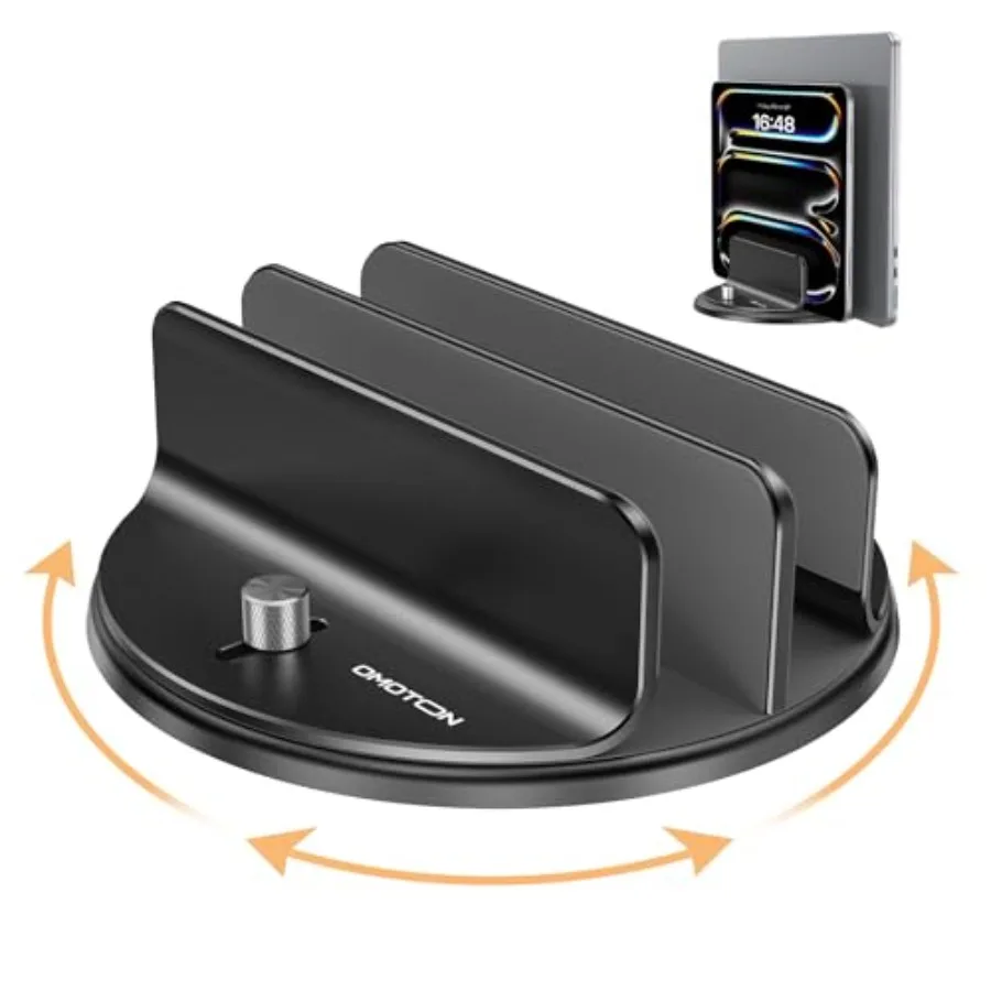 VL04 360° Rotating Vertical Laptop Stand Holder Aluminum Dual-Slot Desk Organizer for MacBook and iPad Sides Knob Adjustment No
VL04 360° Rotating Vertical Laptop Stand Holder Aluminum Dual-Slot Desk Organizer for MacBook and iPad Sides Knob Adjustment No