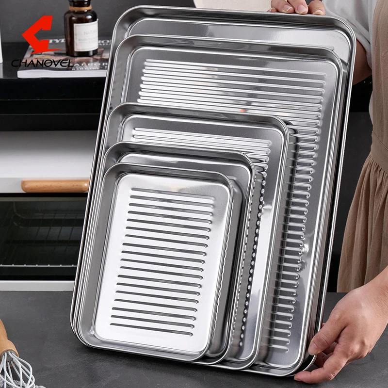 Rectangular Stainless Steel Baking Pan Non-Stick BBQ Cake Bread Biscuits Dish Food Storage Tray Plate Bakeware Kitchen Accessori
Rectangular Stainless Steel Baking Pan Non-Stick BBQ Cake Bread Biscuits Dish Food Storage Tray Plate Bakeware Kitchen Accessori
