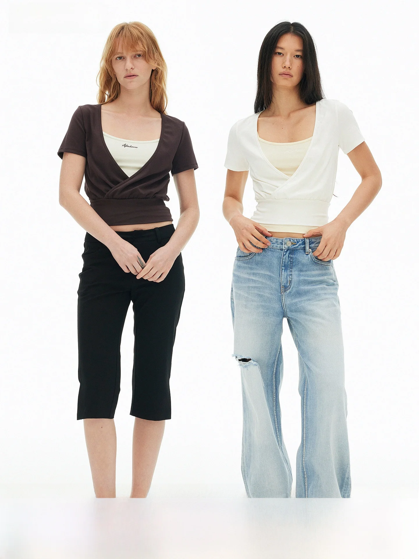 AFTADAWN Modal Color Block Cross over Short Sleeve Deep V Neck Two Piece Set T Shirt Women's Summer Clean Fit Basic Elastic S...
AFTADAWN Modal Color Block Cross over Short Sleeve Deep V Neck Two Piece Set T Shirt Women's Summer Clean Fit Basic Elastic S...