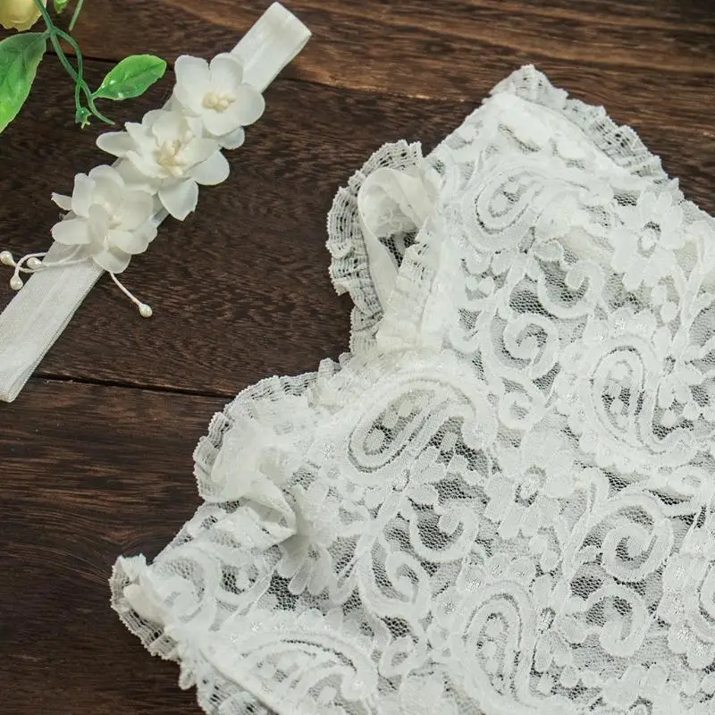U6XE 2 Pcs Newborn Photography Props Lace Headband Romper Photo Outfit
U6XE 2 Pcs Newborn Photography Props Lace Headband Romper Photo Outfit