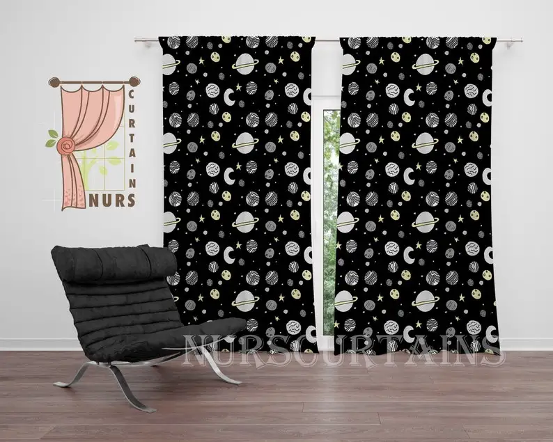 Planets Blackout Curtain: Galaxy Kids Room Decor
Planets Blackout Curtain: Galaxy Kids Room Decor