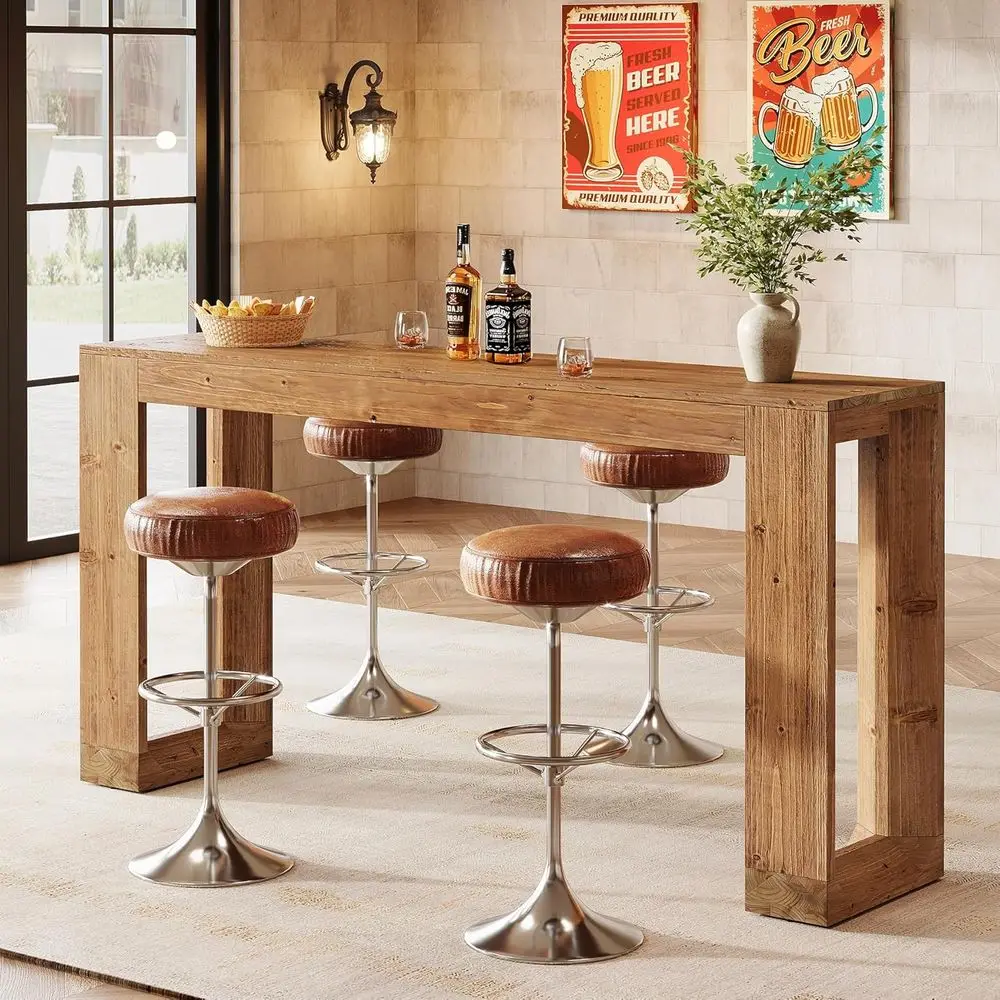 63 Long Counter Height Solid Wood Bar Table, Suitable for Home Pub, Dining Room, and Bistro, Brown
63 Long Counter Height Solid Wood Bar Table, Suitable for Home Pub, Dining Room, and Bistro, Brown
