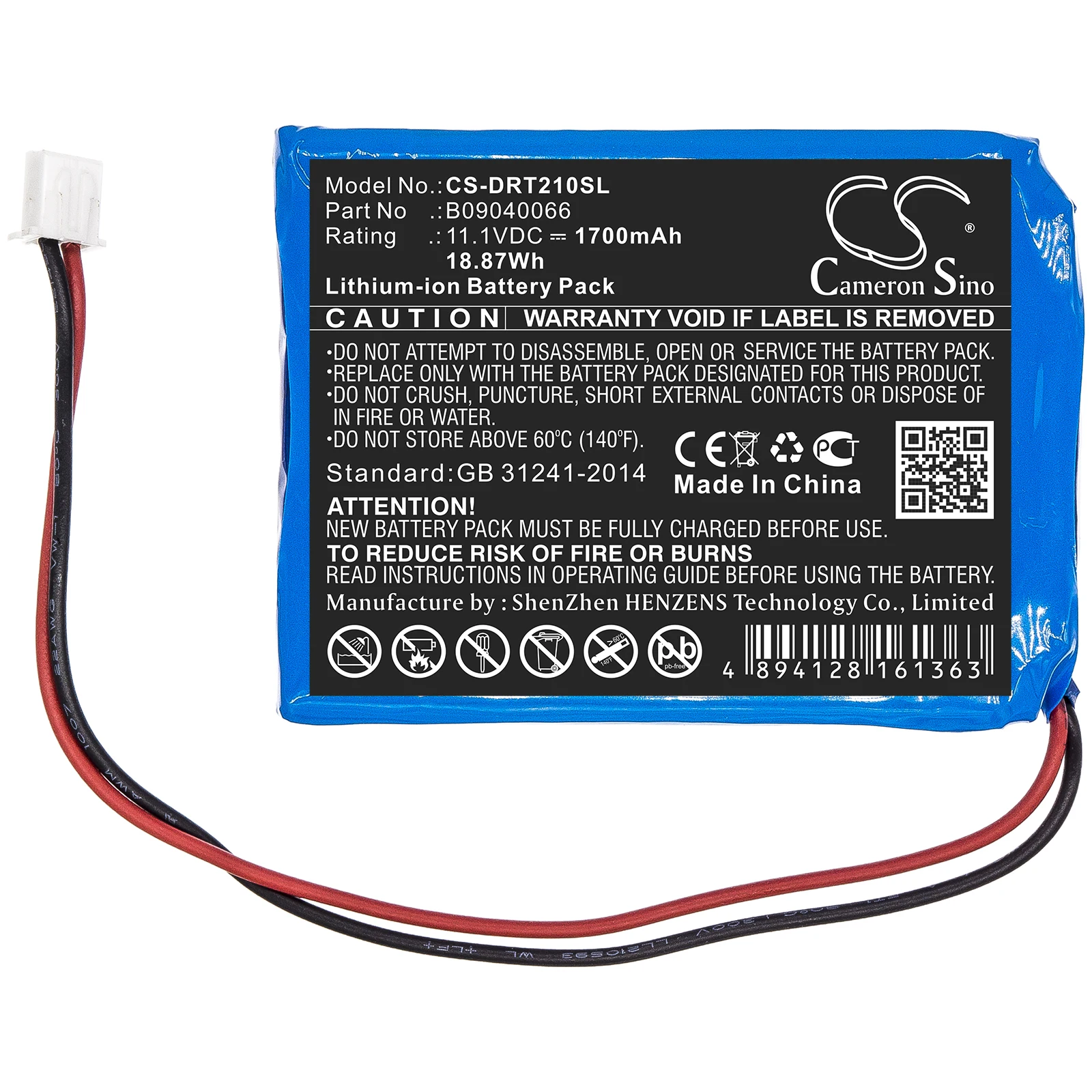 100% NEW 1700mAh Battery for Deviser DS2100A, DS2100B, DS2100Q
100% NEW 1700mAh Battery for Deviser DS2100A, DS2100B, DS2100Q
