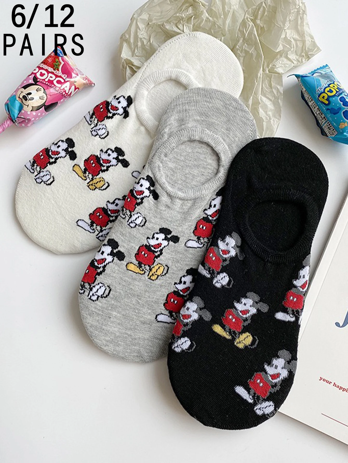 6/9 Pairs of Fashionable Cute Funny Disney Cartoon Pattern For Summer Comfort Casual Breathable Women's short socks
6/9 Pairs of Fashionable Cute Funny Disney Cartoon Pattern For Summer Comfort Casual Breathable Women's short socks