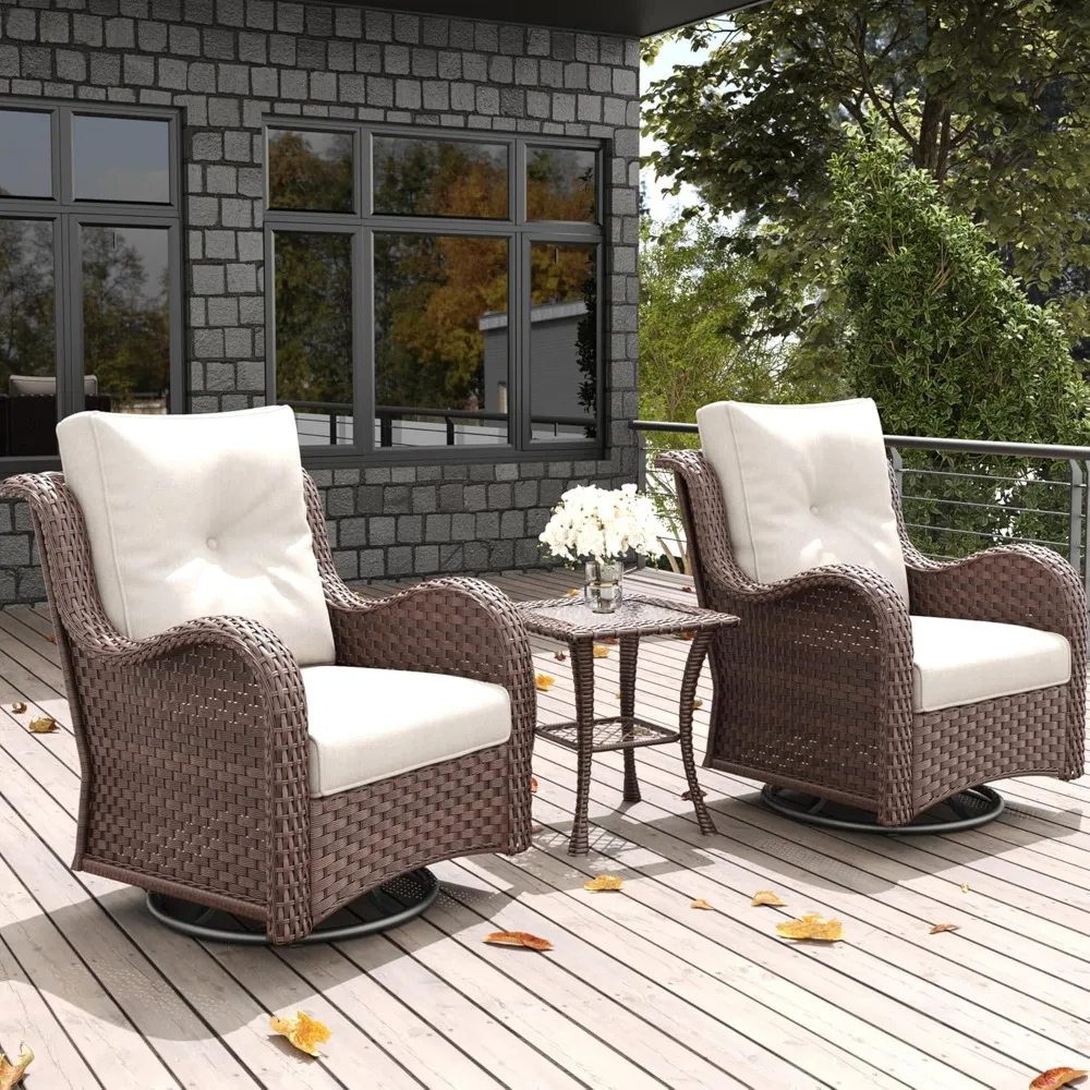3 Pieces Outdoor Patio Furniture Set, Rattan Wicker Swivel Rocker Chairs Sets with Swivel Glider Chairs and Coffee Table
3 Pieces Outdoor Patio Furniture Set, Rattan Wicker Swivel Rocker Chairs Sets with Swivel Glider Chairs and Coffee Table