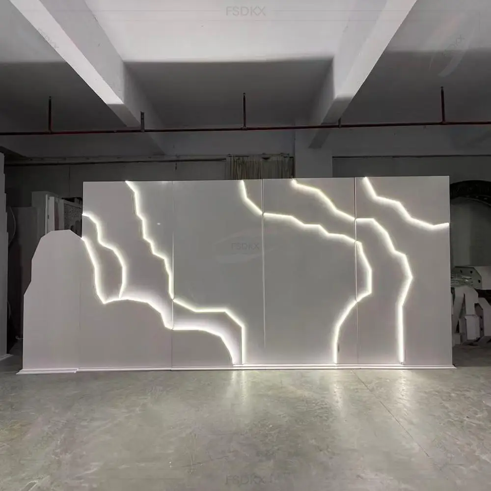 FSDKX Custom Luxury LED Wedding Backdrop Panel Acrylic Wave Stage Decor with Warm Light for Event & Reception
FSDKX Custom Luxury LED Wedding Backdrop Panel Acrylic Wave Stage Decor with Warm Light for Event & Reception