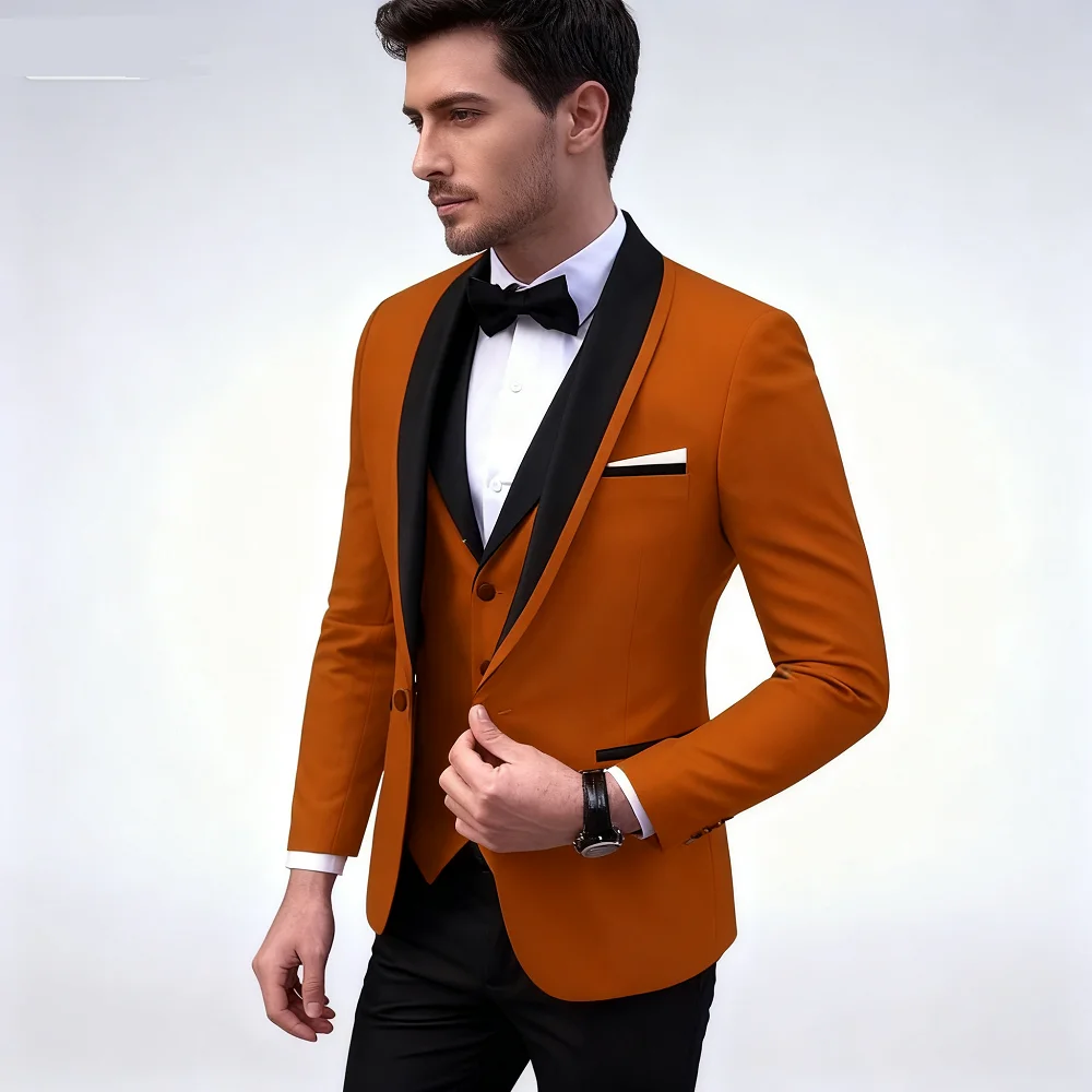 Men's Casual Slim Fit Tuxedo 3-Piece Set - Solid Color Business Formal Suit with Shawl Lapel One-Button Blazer Vest Pants
Men's Casual Slim Fit Tuxedo 3-Piece Set - Solid Color Business Formal Suit with Shawl Lapel One-Button Blazer Vest Pants