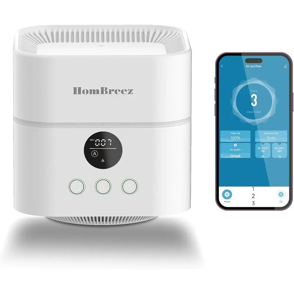 Air Purifier & Humidifier Combo for Rooms up to 200 sqm, H13 HEPA Filter, 400mL Tank, Quiet Mist, Essential Oil Diffuser, App Co
Air Purifier & Humidifier Combo for Rooms up to 200 sqm, H13 HEPA Filter, 400mL Tank, Quiet Mist, Essential Oil Diffuser, App Co