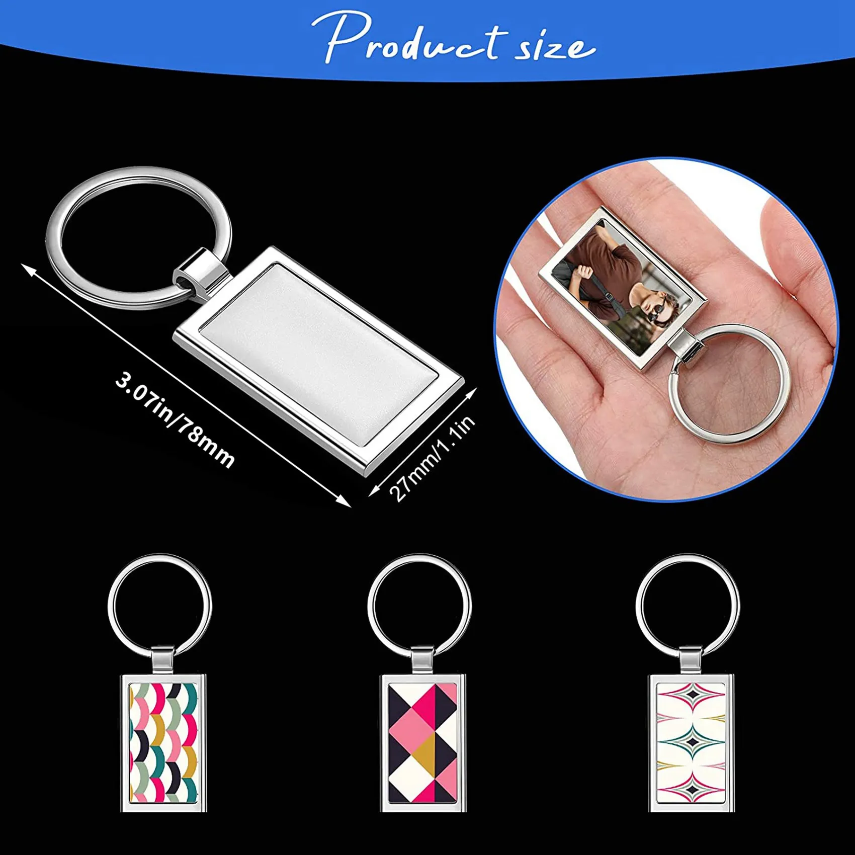 24 Pieces Sublimation Blank Keychain Rectangle Metal Heat Transfer Keychain Blank Key Rings For DIY Crafts Supplies
24 Pieces Sublimation Blank Keychain Rectangle Metal Heat Transfer Keychain Blank Key Rings For DIY Crafts Supplies