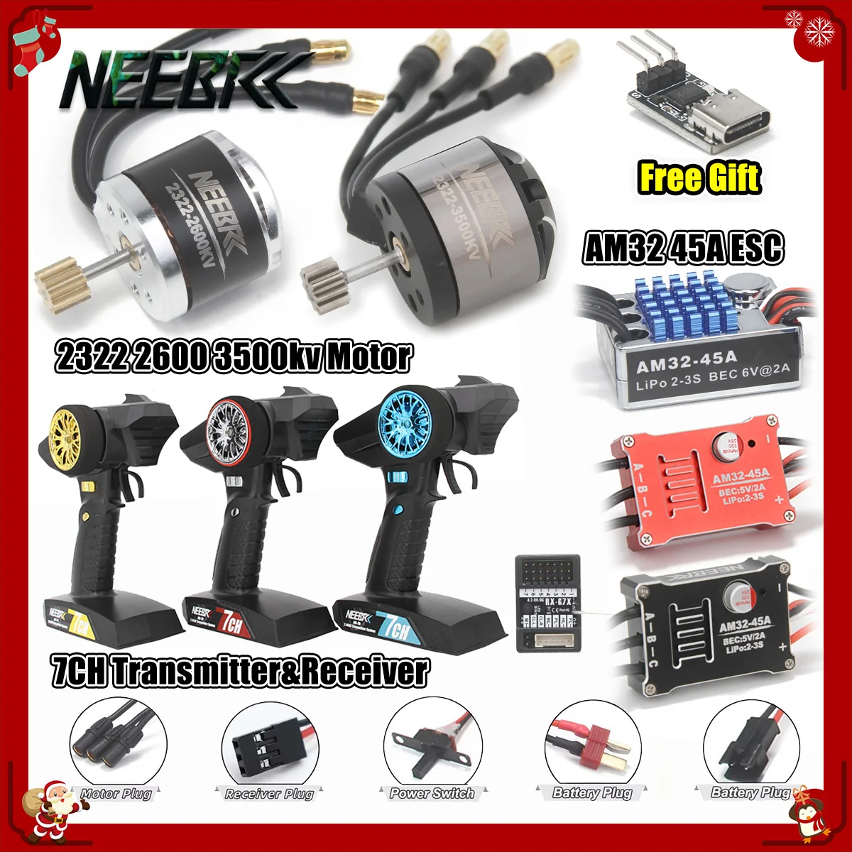 2322 Brushless Motor ESC Combo 45A 7CH Transmitter Receiver Upgrade Kit Outrunner for 1/12 MN82 MN99S MN168 MN78 RC Crawler Car
2322 Brushless Motor ESC Combo 45A 7CH Transmitter Receiver Upgrade Kit Outrunner for 1/12 MN82 MN99S MN168 MN78 RC Crawler Car