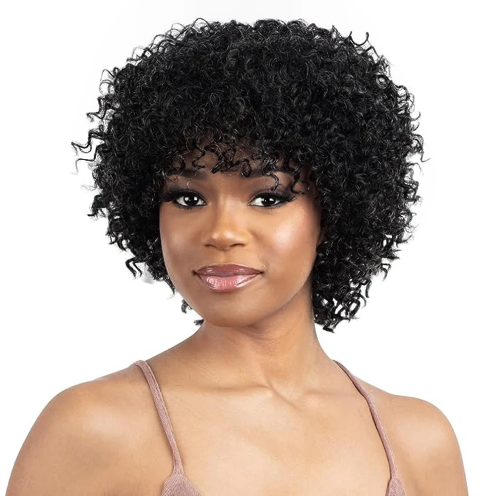 Brazilian Afro Puff Pixie Bob Wig Natural Colored Short PixieFull Machine Made Pre-Plucked Bangs 100% Human Hair For Black Women
Brazilian Afro Puff Pixie Bob Wig Natural Colored Short PixieFull Machine Made Pre-Plucked Bangs 100% Human Hair For Black Women