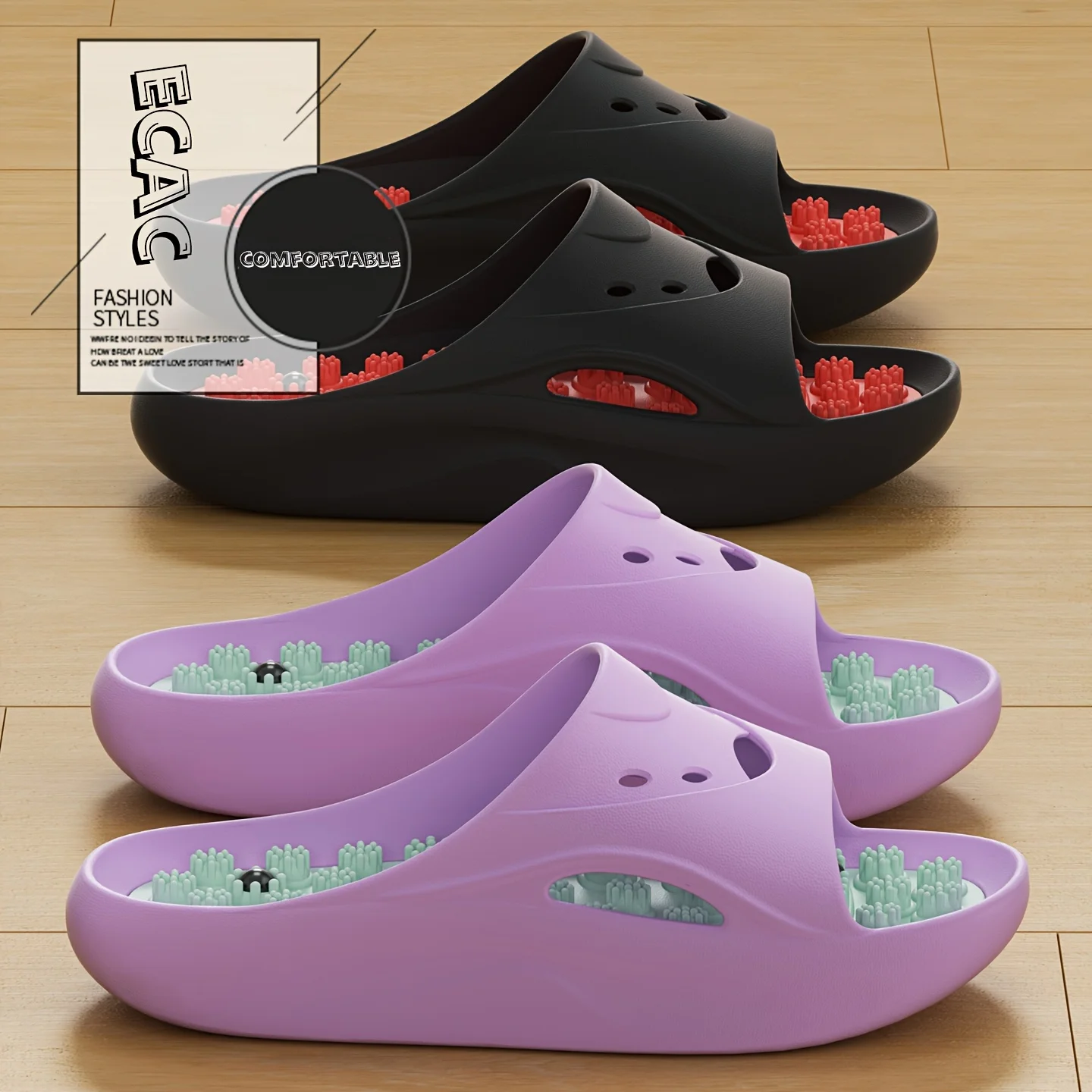 Women Men EVA Massage Slippers Thick Sole Bathroom Slides Non Slip Shower Sandals Soft Cushion Home Indoor Outdoor Beach Shoes
Women Men EVA Massage Slippers Thick Sole Bathroom Slides Non Slip Shower Sandals Soft Cushion Home Indoor Outdoor Beach Shoes