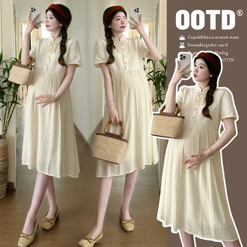 2025 Maternity Dress Summer Dress Temperament Retro Chinese Style Fashionable Cheongsam Maternity Dress
2025 Maternity Dress Summer Dress Temperament Retro Chinese Style Fashionable Cheongsam Maternity Dress