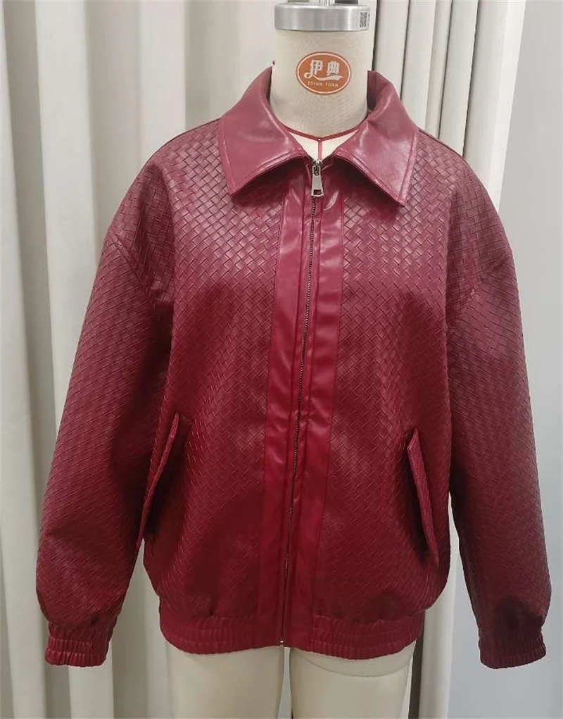 Spring new women's clothing European and American style French retro faux woven leather pilot jacket loose coat
Spring new women's clothing European and American style French retro faux woven leather pilot jacket loose coat