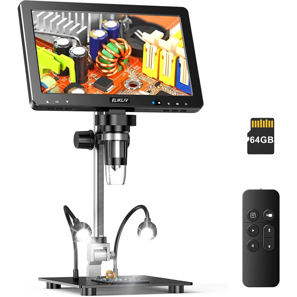 Elikliv EDM9 Max 10,1 "HD IPS HDMI цифровой микроскоп 1500X 20MP ЖК-дисплей паяльный микроскоп для ремонта электроники с подставкой 12,6 дюйма
Elikliv EDM9 Max 10,1 "HD IPS HDMI цифровой микроскоп 1500X 20MP ЖК-дисплей паяльный микроскоп для ремонта электроники с подставкой 12,6 дюйма