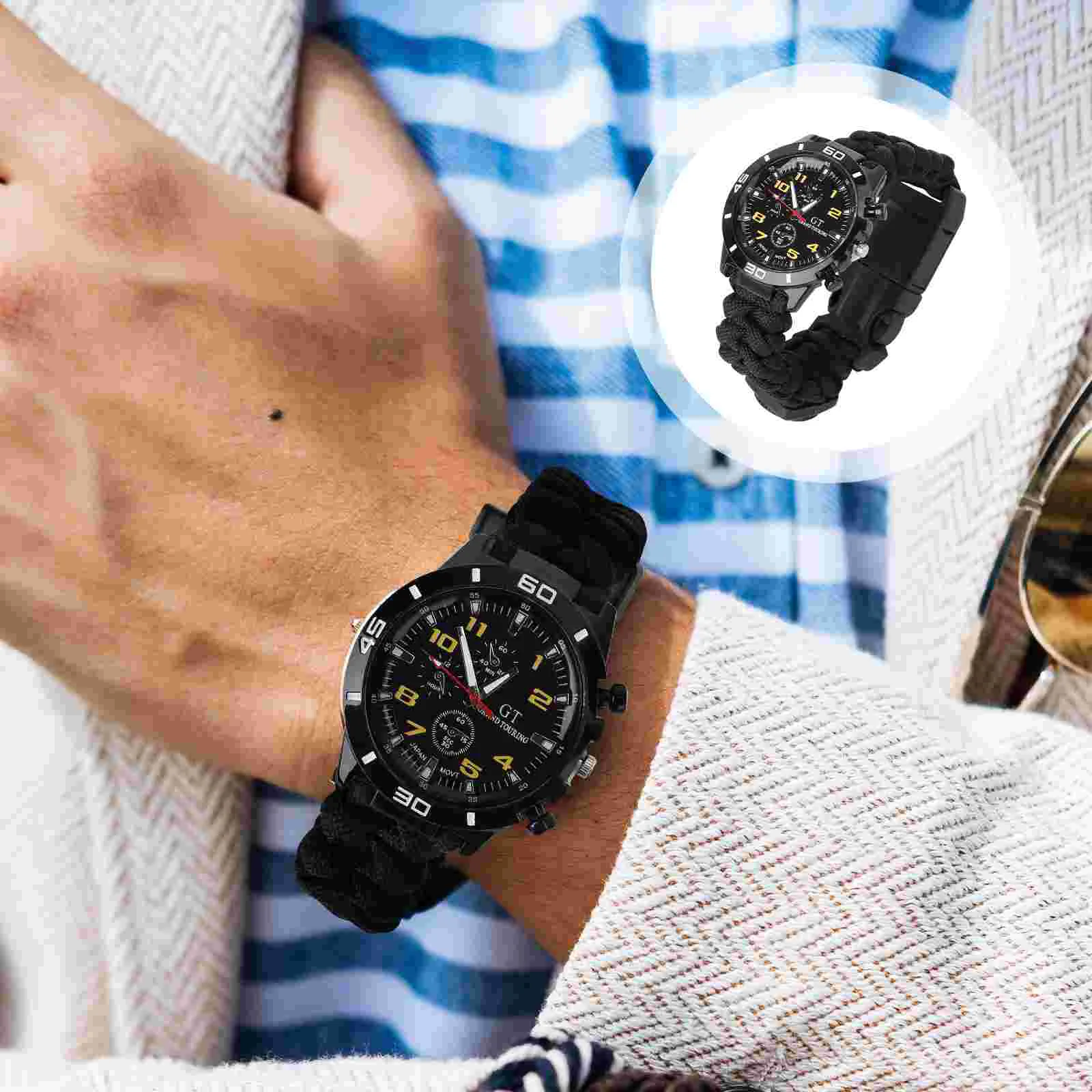 3 in Watch with Lanyar Strap Outdoor Thermometer Watches 1 Mountaineering Multifunctional for Filed Exploration Compass
3 in Watch with Lanyar Strap Outdoor Thermometer Watches 1 Mountaineering Multifunctional for Filed Exploration Compass