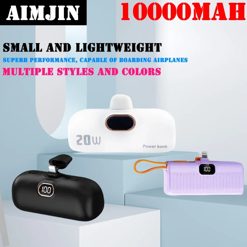 10000mAh Wireless Power Bank Mini Capsule Capsule Fast Charging Mobile Power Supply Emergency External Battery For Type-c iPhone
10000mAh Wireless Power Bank Mini Capsule Capsule Fast Charging Mobile Power Supply Emergency External Battery For Type-c iPhone