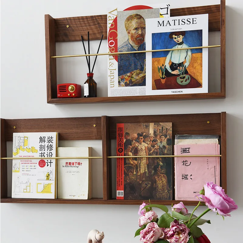 Walnut Brass Wall Magazine Holder Floating Bookshelf for Living Room Minimalist Wood Newspaper Rack Rustic Hanging Storage Rack
Walnut Brass Wall Magazine Holder Floating Bookshelf for Living Room Minimalist Wood Newspaper Rack Rustic Hanging Storage Rack