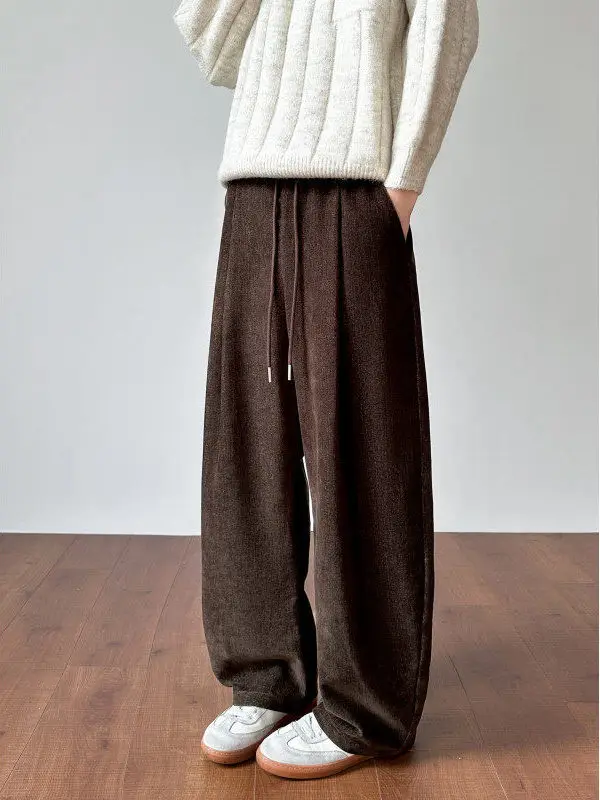 Осень-зима, мужские повседневные брюки, шерстяные драпированные свободные прямые брюки со сложенным подолом, модный бренд, корейский сле
Осень-зима, мужские повседневные брюки, шерстяные драпированные свободные прямые брюки со сложенным подолом, модный бренд, корейский сле