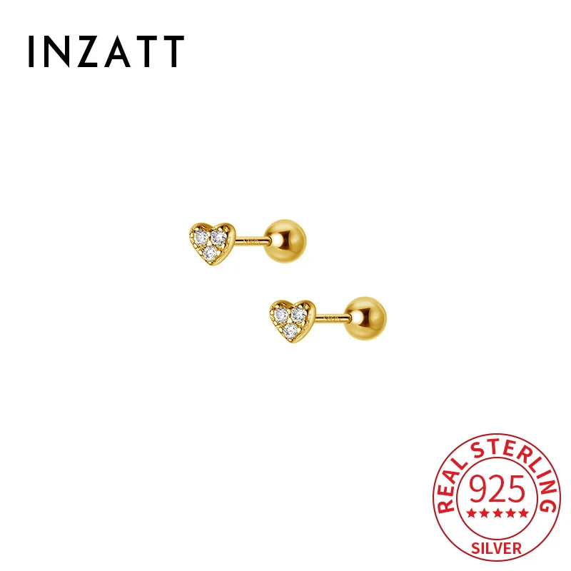 INZATT Real 925 Sterling Silver Zircon Heart Bead Screw Mini Stud Earrings For Women Party Classic Fine Jewelry Accessories
INZATT Real 925 Sterling Silver Zircon Heart Bead Screw Mini Stud Earrings For Women Party Classic Fine Jewelry Accessories