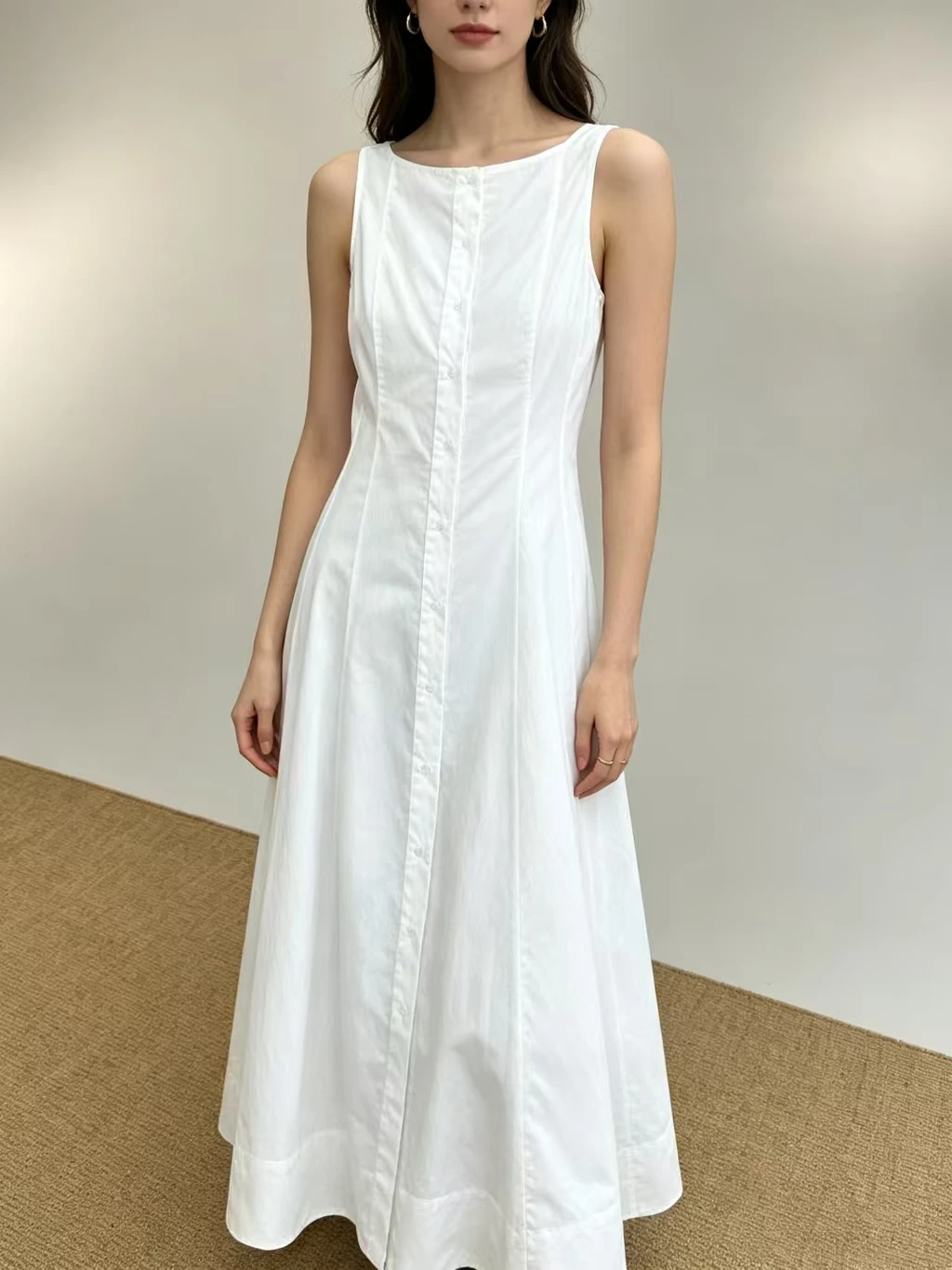 fenggejiwo women's solid color sleeveless dress pure cotton long dress
fenggejiwo women's solid color sleeveless dress pure cotton long dress
