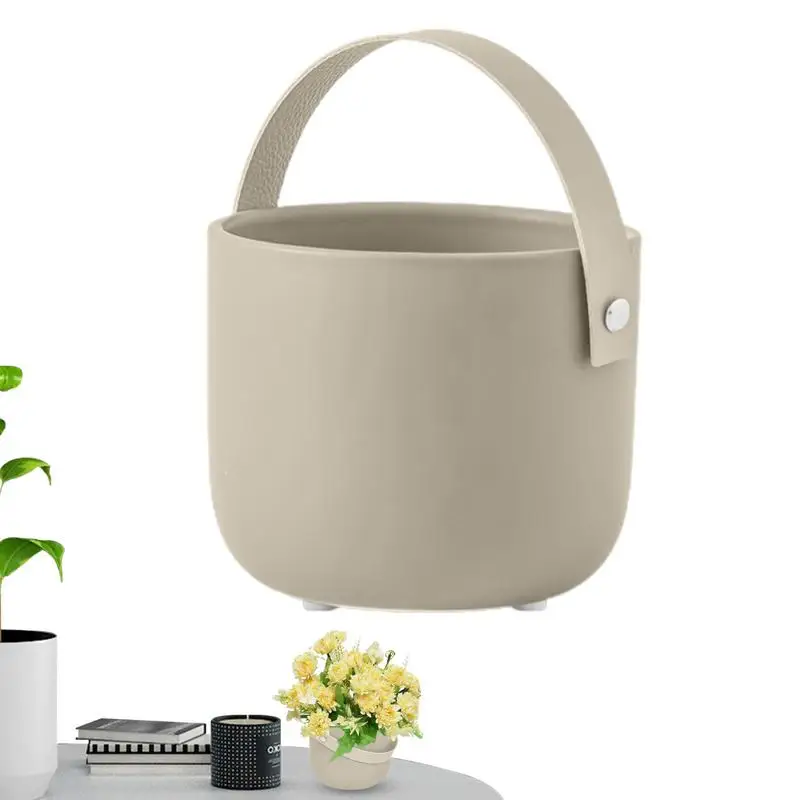 Round Ceramic Flower Pot Round Ceramic Flower Pots Leather Handle And Fine Grinding Bucket For Succulent Decoration
Round Ceramic Flower Pot Round Ceramic Flower Pots Leather Handle And Fine Grinding Bucket For Succulent Decoration