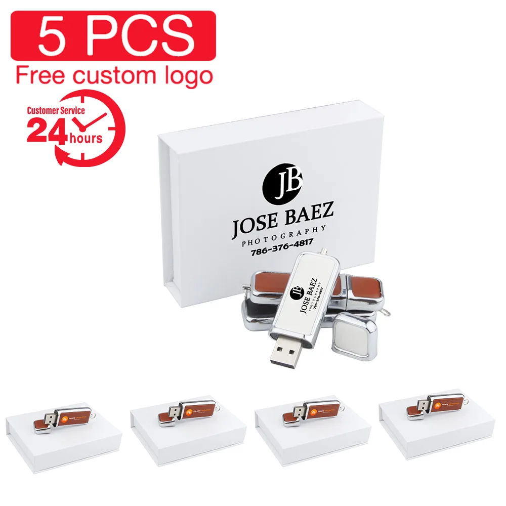 5PCS LOT Brown Leather USB Flash Drive 128GB Free Color Printing Logo Memory Stick 16GB Creative Wedding Gift 4G with Pretty Box
5PCS LOT Brown Leather USB Flash Drive 128GB Free Color Printing Logo Memory Stick 16GB Creative Wedding Gift 4G with Pretty Box