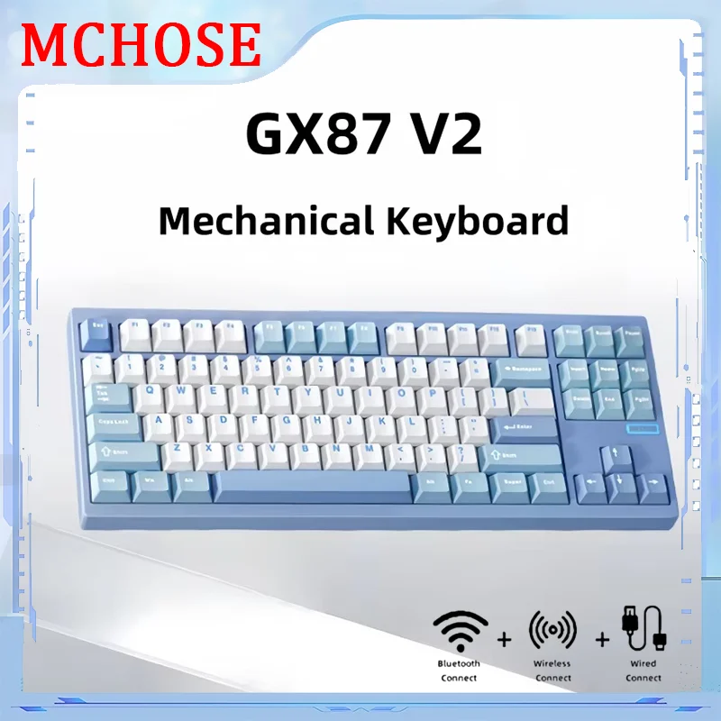 MCHOSE GX87 V2 Беспроводная клавиатура с ЧПУ, дизайн крепления прокладки из анодированного алюминия, многосистемная синхронизация RGB, колпачки для клавиш PBT и бесшумные переключатели
MCHOSE GX87 V2 Беспроводная клавиатура с ЧПУ, дизайн крепления прокладки из анодированного алюминия, многосистемная синхронизация RGB, колпачки для клавиш PBT и бесшумные переключатели 