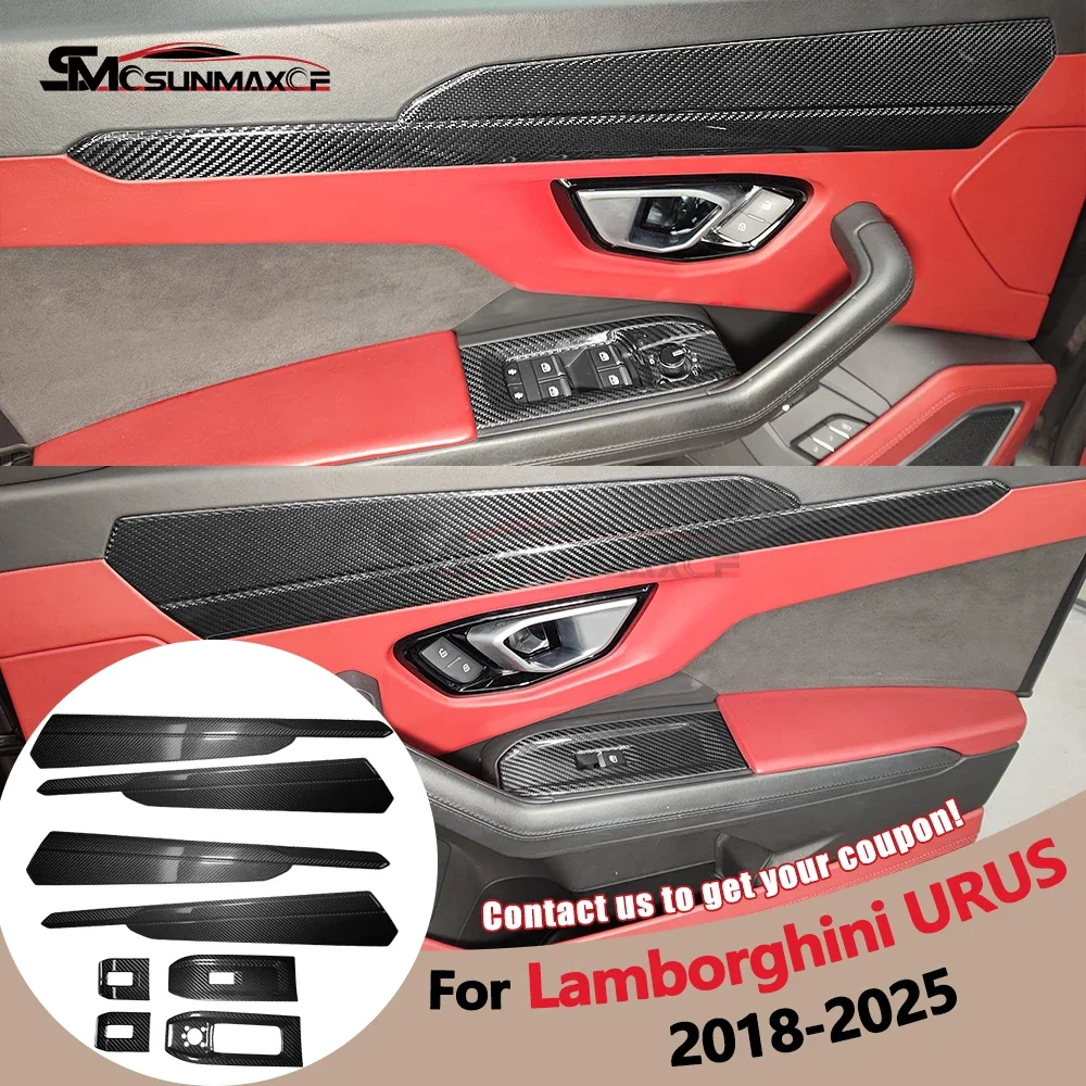 Для Lamborghini URUS 2018-2025 настоящее углеродное волокно, внутренняя отделка дверей автомобиля, накладки на панель переключателя подъема окна
Для Lamborghini URUS 2018-2025 настоящее углеродное волокно, внутренняя отделка дверей автомобиля, накладки на панель переключателя подъема окна