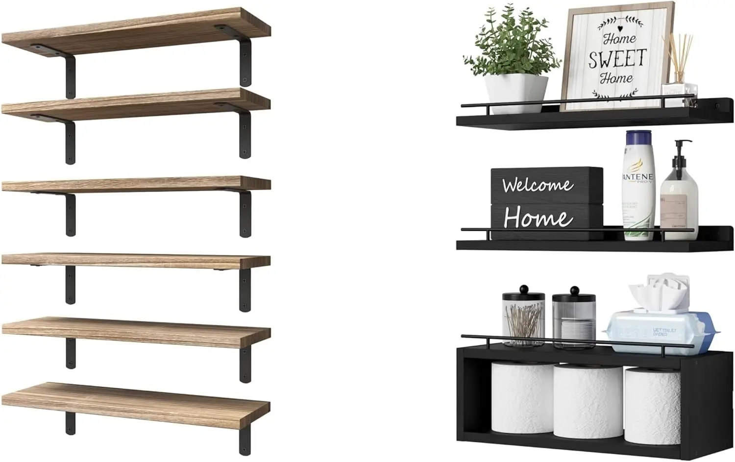 Набор из 6 деревянных плавающих полок в стиле фермерского дома, для декора стен, хранения в ванной/спальне, усиленные, выдерживают большой вес
Набор из 6 деревянных плавающих полок в стиле фермерского дома, для декора стен, хранения в ванной/спальне, усиленные, выдерживают большой вес