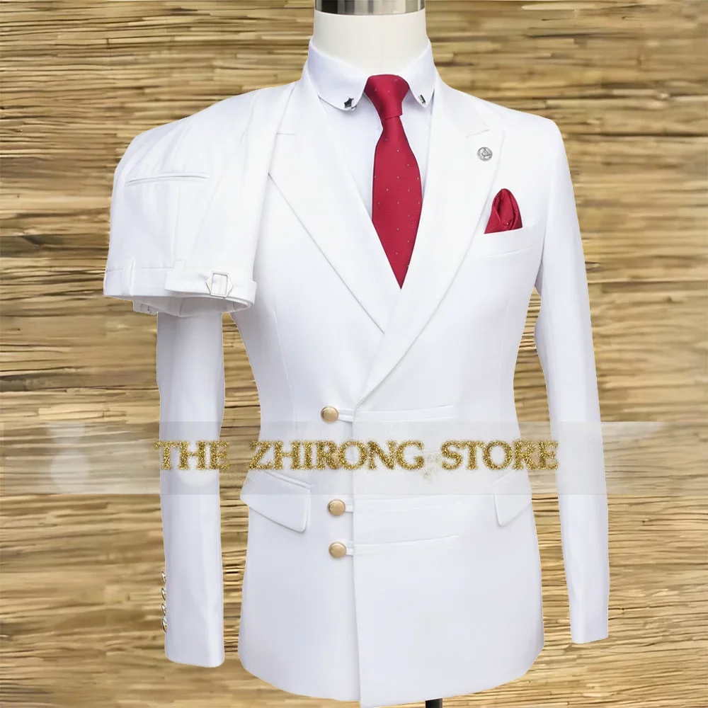 Formal White Wedding Suit of Mens 2pcs Set Double Breasted Jacket Pants Slim Fit for Groom Cocktail Party Custom Tuxedo
Formal White Wedding Suit of Mens 2pcs Set Double Breasted Jacket Pants Slim Fit for Groom Cocktail Party Custom Tuxedo