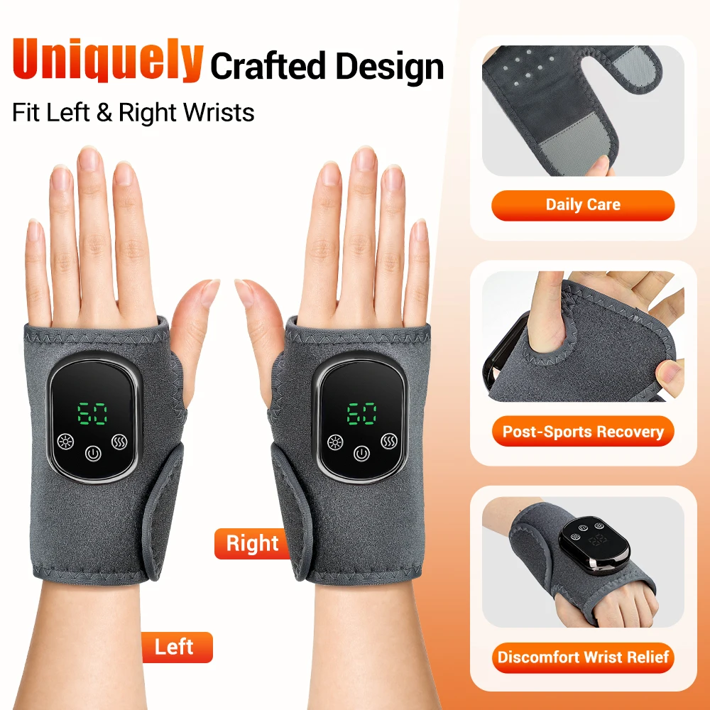 Warming Wrist Brace Massager Cordless 660nm LED Light Wrap with 5 Temperatures 3 Vibration Modes for Office Hand Comfort Sleeve
Warming Wrist Brace Massager Cordless 660nm LED Light Wrap with 5 Temperatures 3 Vibration Modes for Office Hand Comfort Sleeve