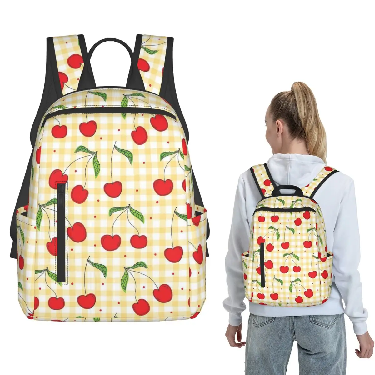 Cherry And Point Pattern Backpack Daypack Boys Girls BookBag School Bag Shoulder Bags for Men Women
Cherry And Point Pattern Backpack Daypack Boys Girls BookBag School Bag Shoulder Bags for Men Women