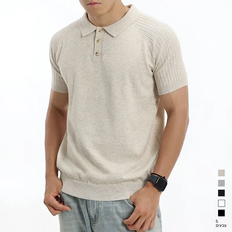 Men's Knitted Shirt Pure Color Turn-down Collar Shoulder Insert Sleeve Casual Top Cotton Thin Short Sleeve Summer Tee
Men's Knitted Shirt Pure Color Turn-down Collar Shoulder Insert Sleeve Casual Top Cotton Thin Short Sleeve Summer Tee