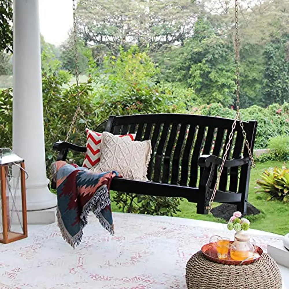 Mahogany Wood Black Porch Swing Weather-Resistant Durable Comfort Sturdy 500 lbs Swing Outdoor Relaxation Rust-Resistant
Mahogany Wood Black Porch Swing Weather-Resistant Durable Comfort Sturdy 500 lbs Swing Outdoor Relaxation Rust-Resistant