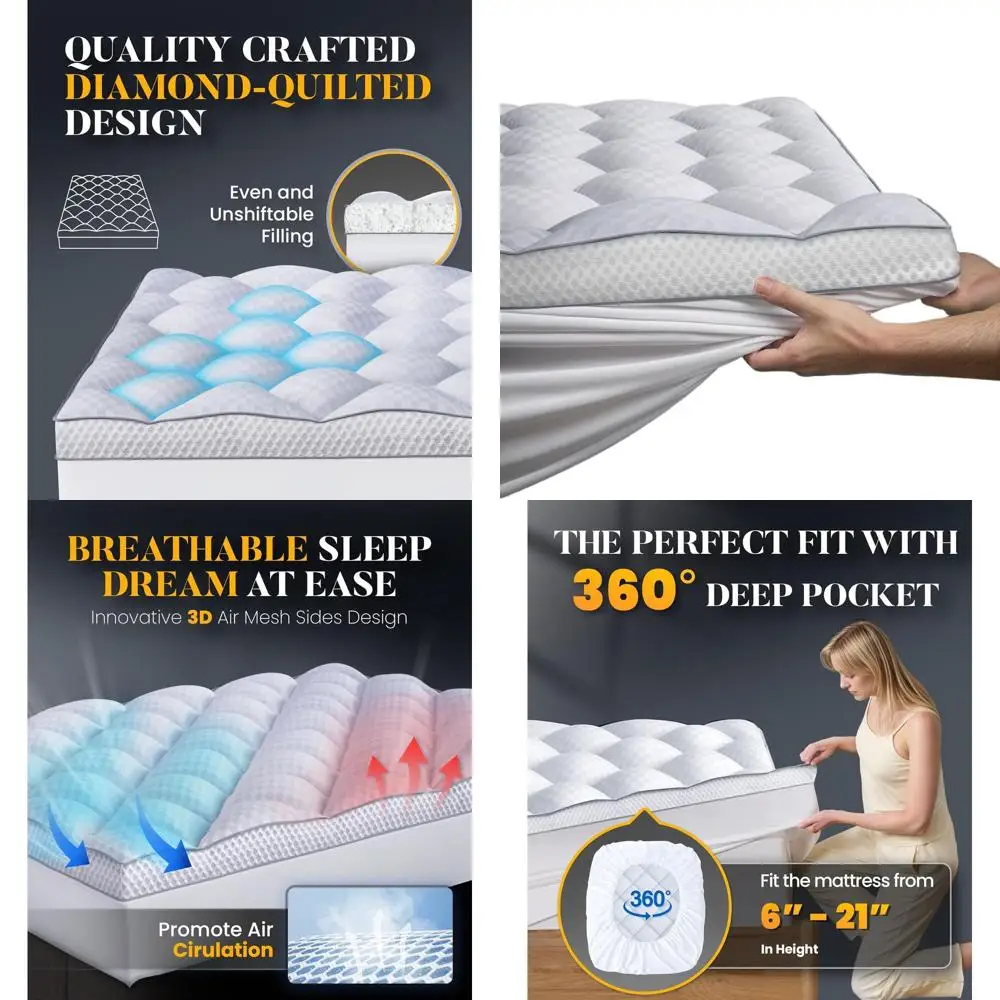 3 Inch Ultra-Fluffy Memory Foam Mattress Topper King for Back Pain, Extra Soft Pillow Top King Mattress Topper with 4X Support,
3 Inch Ultra-Fluffy Memory Foam Mattress Topper King for Back Pain, Extra Soft Pillow Top King Mattress Topper with 4X Support,