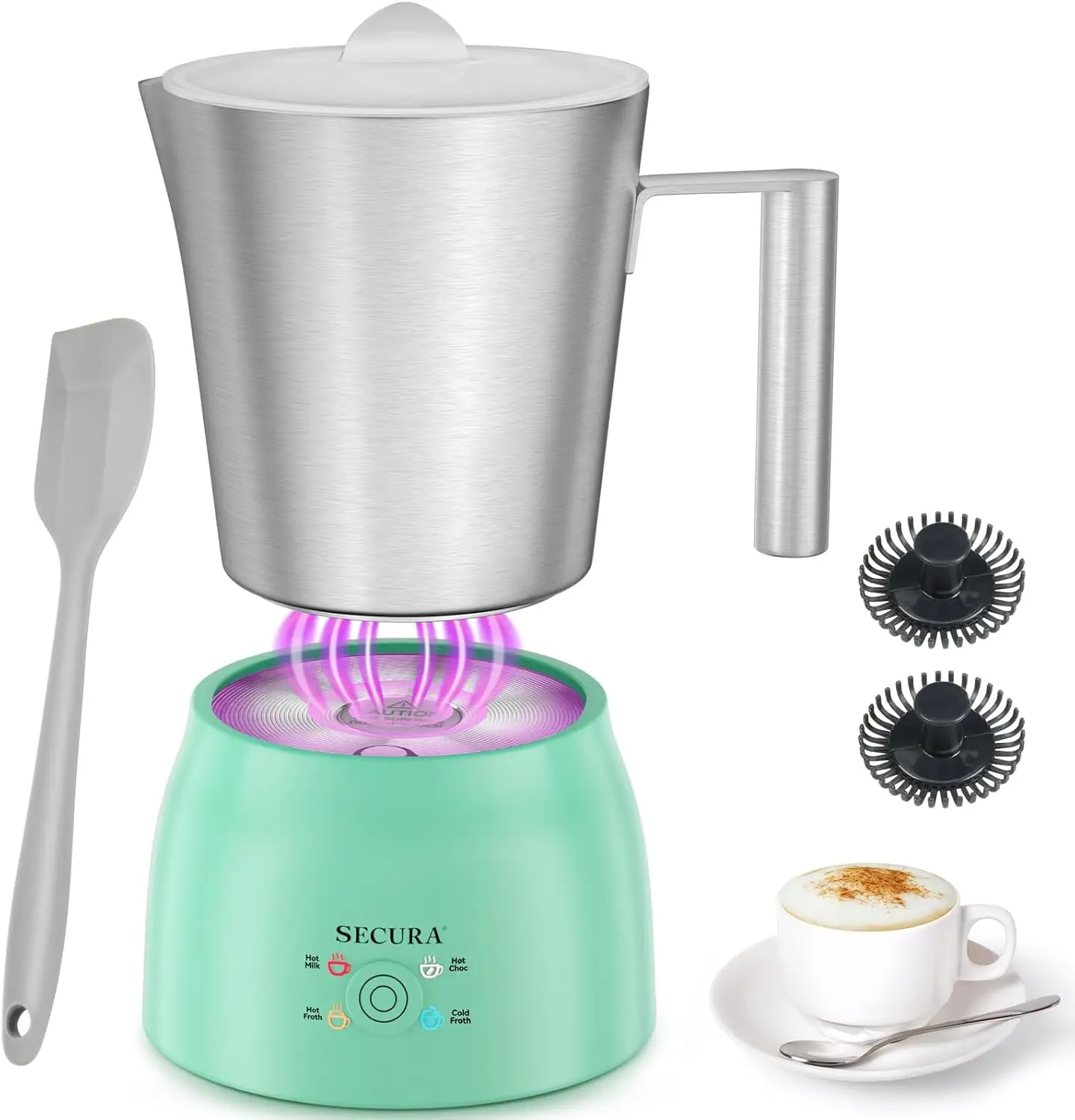 Detachable Milk Frother and Steamer, 17 oz Electric Milk Warmer, 4-in-1 Hot/Cold Foam Maker, Teflon-Free Stainless Steel Jug
Detachable Milk Frother and Steamer, 17 oz Electric Milk Warmer, 4-in-1 Hot/Cold Foam Maker, Teflon-Free Stainless Steel Jug
