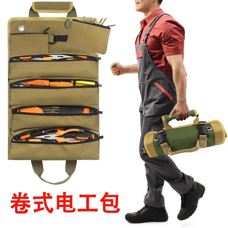 Hardware tool storage roll type electrician bag handbag canvas tool bag multifunctional car tool kit
Hardware tool storage roll type electrician bag handbag canvas tool bag multifunctional car tool kit
