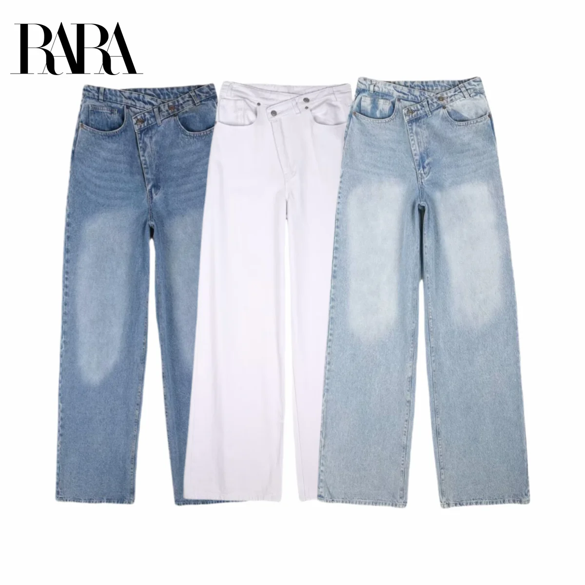 2025RARA Summer New Women's Casual Simple Design Fashion Double Breasted High Waist Wide Leg Jeans Trousers
2025RARA Summer New Women's Casual Simple Design Fashion Double Breasted High Waist Wide Leg Jeans Trousers