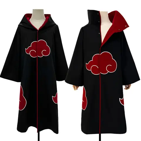 HOLOUN Anime Uchiha Itachi Uchiha Sasuke Cosplay Costume Embroidery Hawk Team Cloak Pain Konan Sasori Halloween Christmas S-2XL