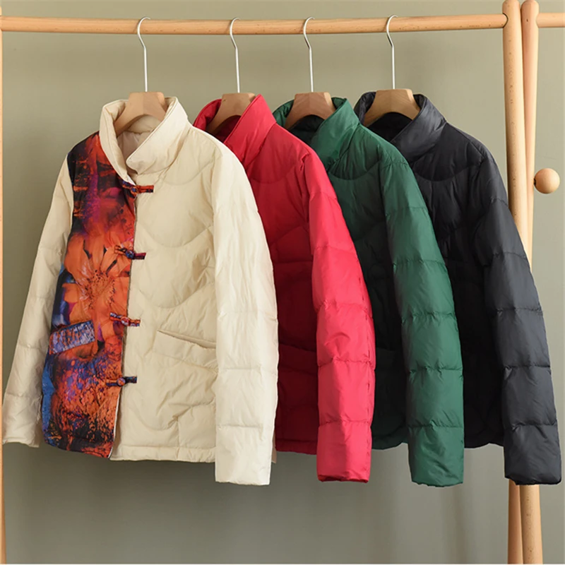 Vintage Chinoiserie Frog Down Jacket Autumn Winter Women Light White Duck Down Coat Ladies Warm Puffer Parkas Short Outwears
Vintage Chinoiserie Frog Down Jacket Autumn Winter Women Light White Duck Down Coat Ladies Warm Puffer Parkas Short Outwears