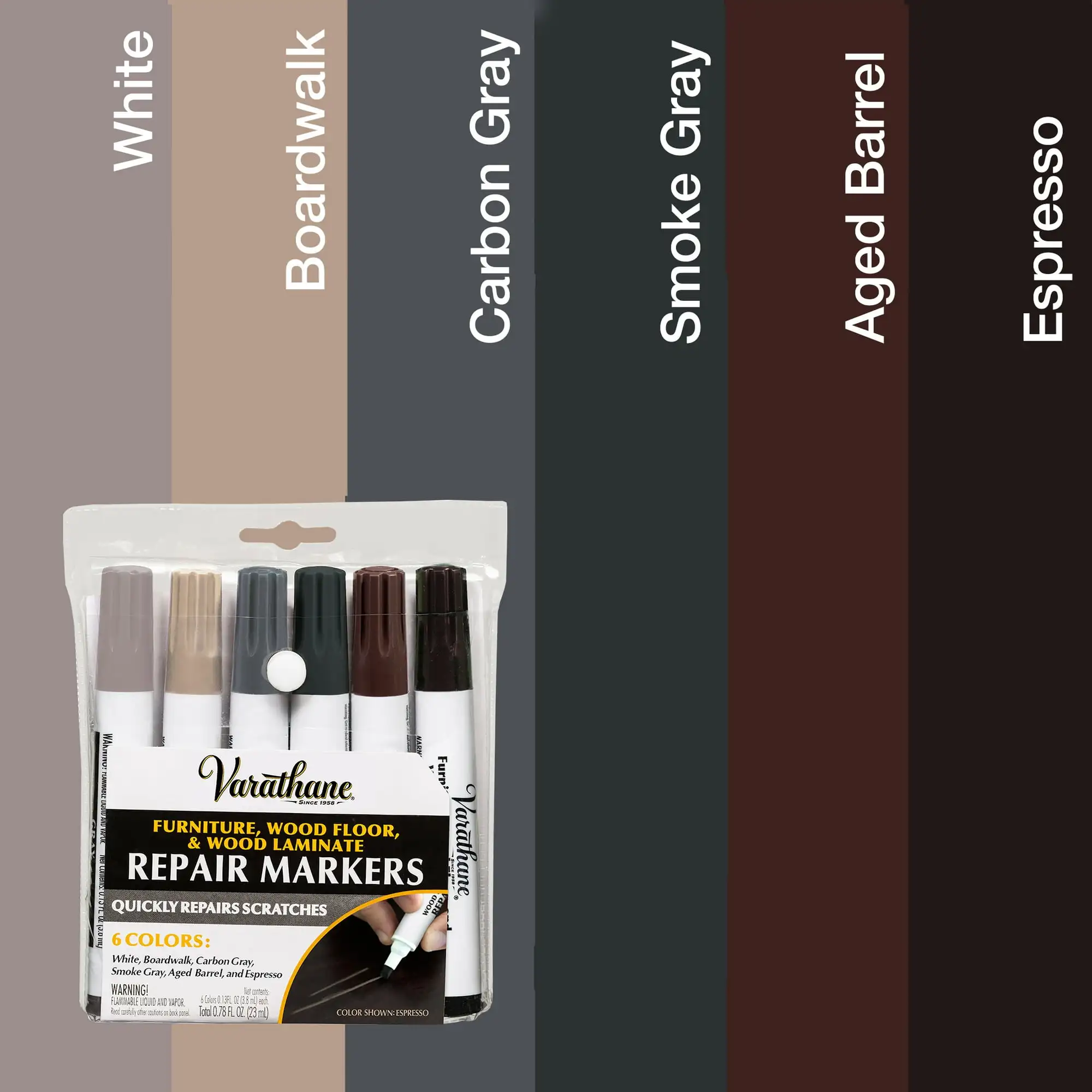 Varathane Furniture, Wood Floor and Wood Laminate Markers-374189, 6 Colors, 0.78 Each, 6 Pack
Varathane Furniture, Wood Floor and Wood Laminate Markers-374189, 6 Colors, 0.78 Each, 6 Pack
