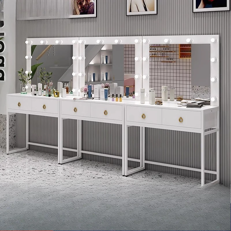 Dresser bedroom simple small light luxury studio wedding dress shop with lamp mirror integrated makeup table
Dresser bedroom simple small light luxury studio wedding dress shop with lamp mirror integrated makeup table