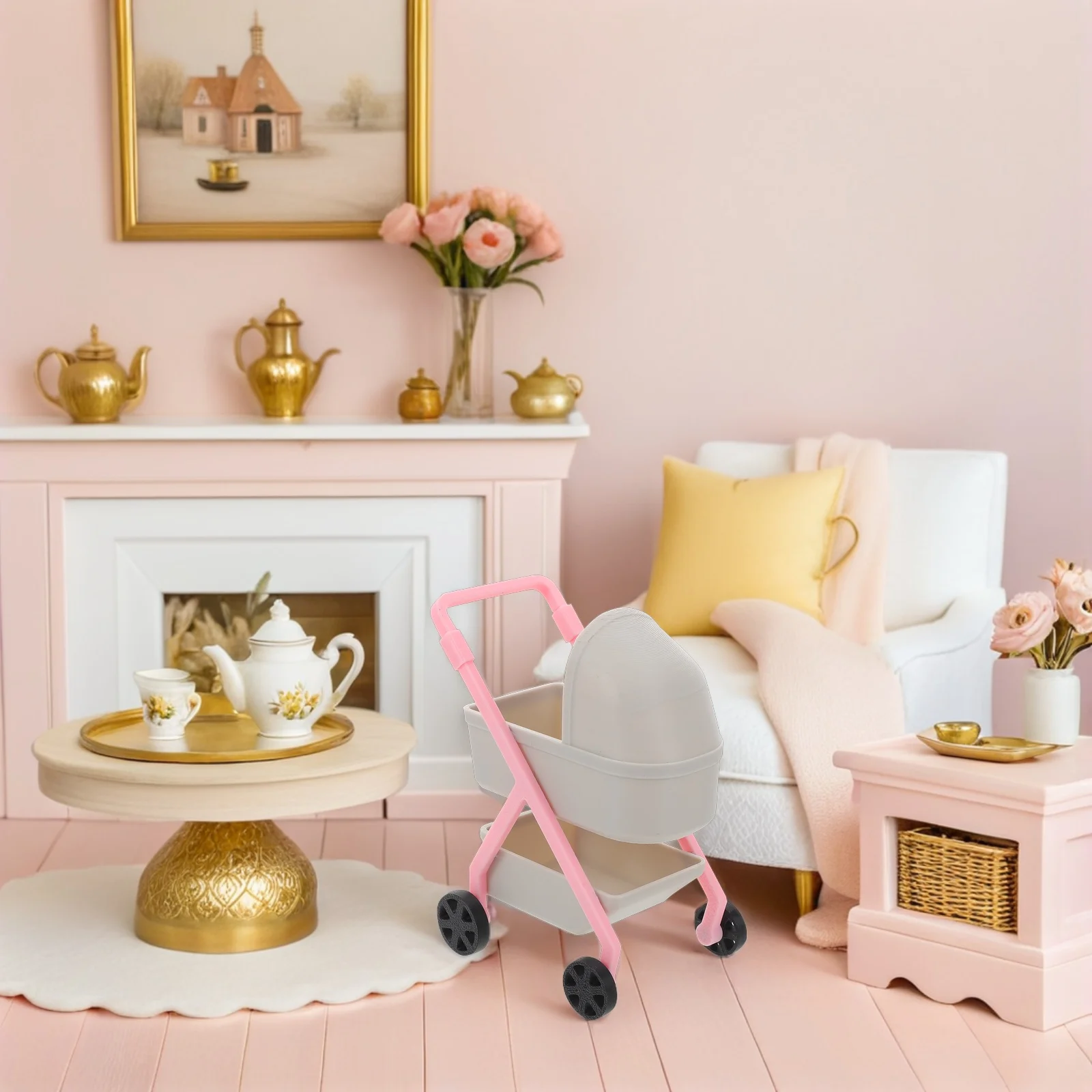 Miniature Stroller Baby Carriage House Decor Toy Pose Stuff Babydoll Buggy Light Grey Infant Strollers Fake
Miniature Stroller Baby Carriage House Decor Toy Pose Stuff Babydoll Buggy Light Grey Infant Strollers Fake